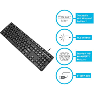 Targus Teclado USB Alámbrico AKB30ES Negro